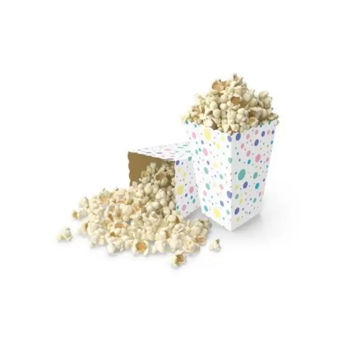 Makaron Konsept Desenli Mısır Kutusu Popcorn 8 li Makaron Tema Masa Üstü Süslemesi