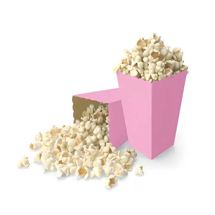 Pembe Konsept Renkli Mısır Kutusu Popcorn 8 li Pembe Tema Masa Üstü Süslemesi