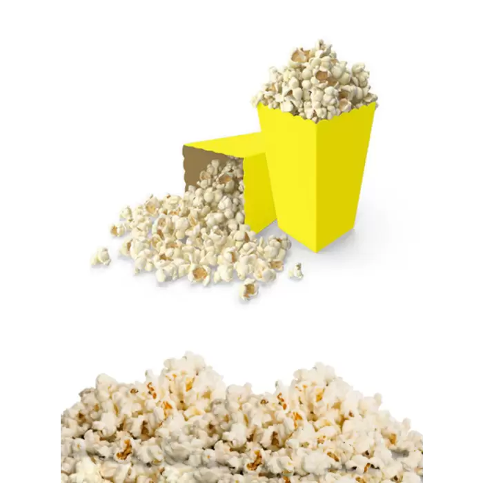 Sarı Konsept Renkli Mısır Kutusu Popcorn 8 li Sarı Tema Masa Üstü Süslemesi