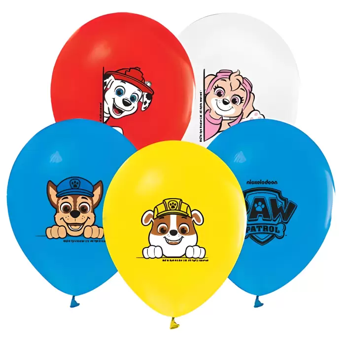 Paw Patrol Konsept Doğum Günü Partisi Karışık Renk Lisanslı 10 Adet Lateks Balon Paw Patrol Süsleme