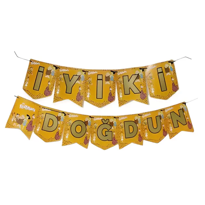 Taş Devri Konsept Doğum Günü Partisi İyi ki Doğdun Banner Yazı Taş Devri Tema Süslemesi