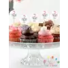 Pembe Renk Fil Tema Süsleme Pasta Cupcake Kürdanı 10lu Yeni Doğum Süsleme