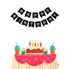 Siyah Renkli Gümüş Yaldızlı Happy Birthday Banner