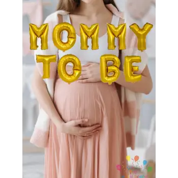 Momy To Be Gold Rennk Folyo Balon Süsleme Set 36 Cm Yeni Doğum ve Cinsiyet Partisi Süs
