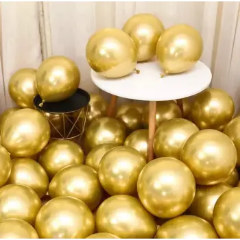 Krom Gold Renk Aynalı Balon 5 adet 12 Altın Rengi Parlak Aynalı Süsleme Balonu