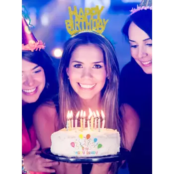 Happy Birthday Yazılı Gold Renk Eva Parıltılı Parti Tacı Doğum Günü Süslemesi