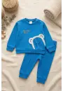 Ayıcık Nakışlı % 100 Pamuk 2li Erkek Bebek Takım