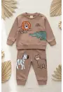 Clup Safari Desenli Mevsimlik 2li Erkek Bebek Takımı