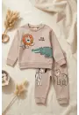 Clup Safari Desenli Mevsimlik 2li Erkek Bebek Takımı