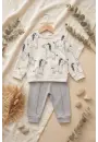 At Desenli % 100 Pamuk İnterlok 2li Erkek Bebek Takımı
