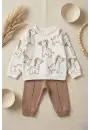 At Desenli % 100 Pamuk İnterlok 2li Erkek Bebek Takımı
