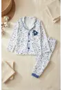 Galaksi Roket Nakışlı % 100 Pamuk Yakalı Erkek Çocuk Pijama Takımı