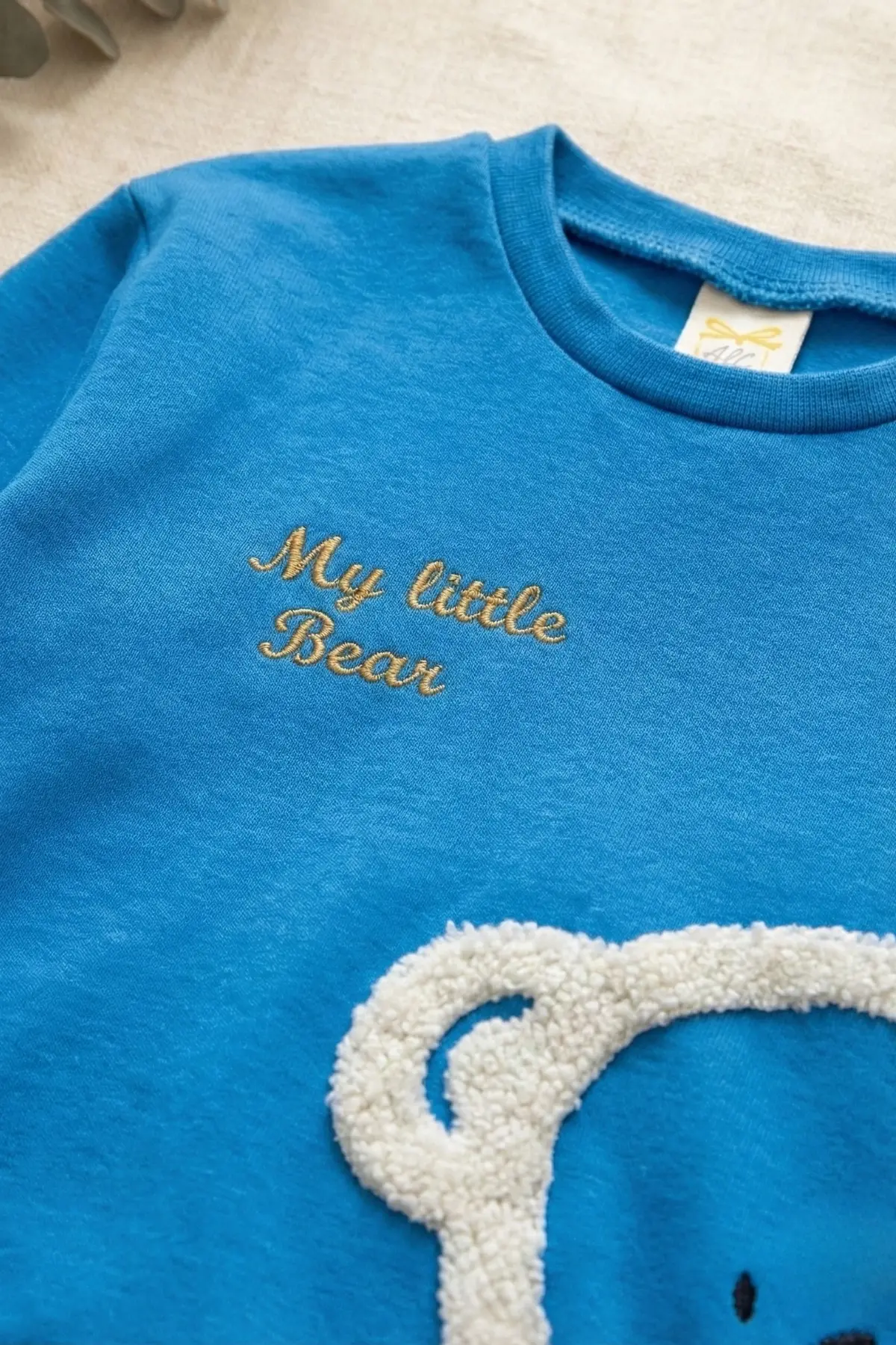 Ayıcık Nakışlı % 100 Pamuk 2li Erkek Bebek Takım