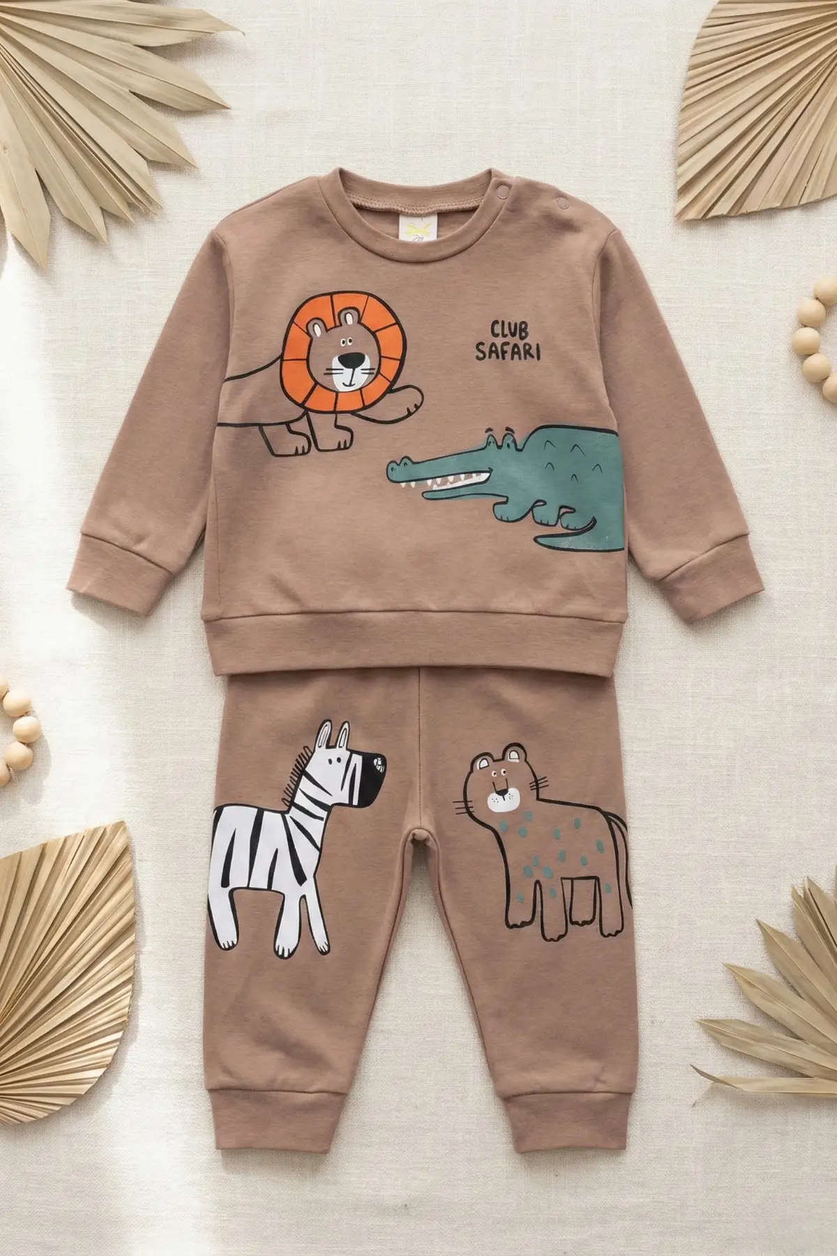 Clup Safari Desenli Mevsimlik 2li Erkek Bebek Takımı