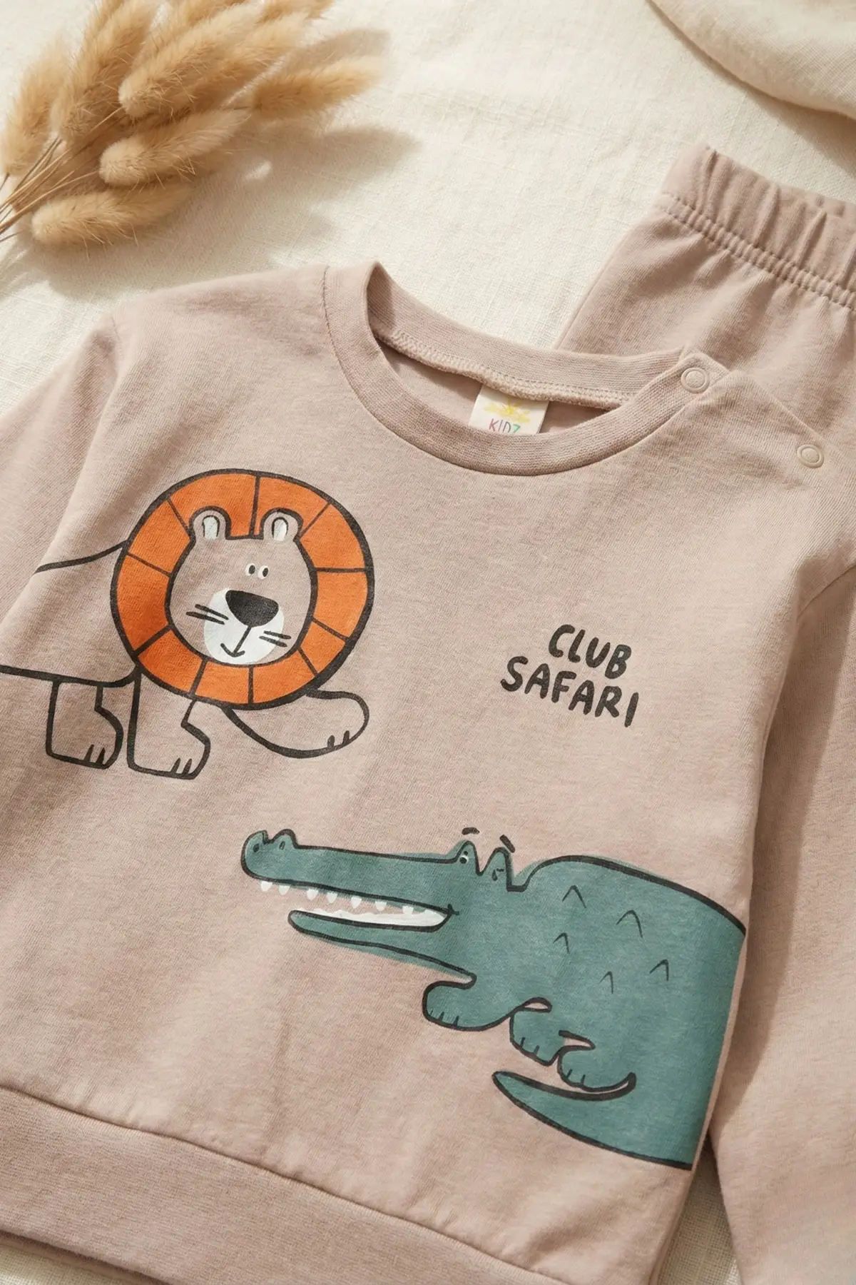 Clup Safari Desenli Mevsimlik 2li Erkek Bebek Takımı