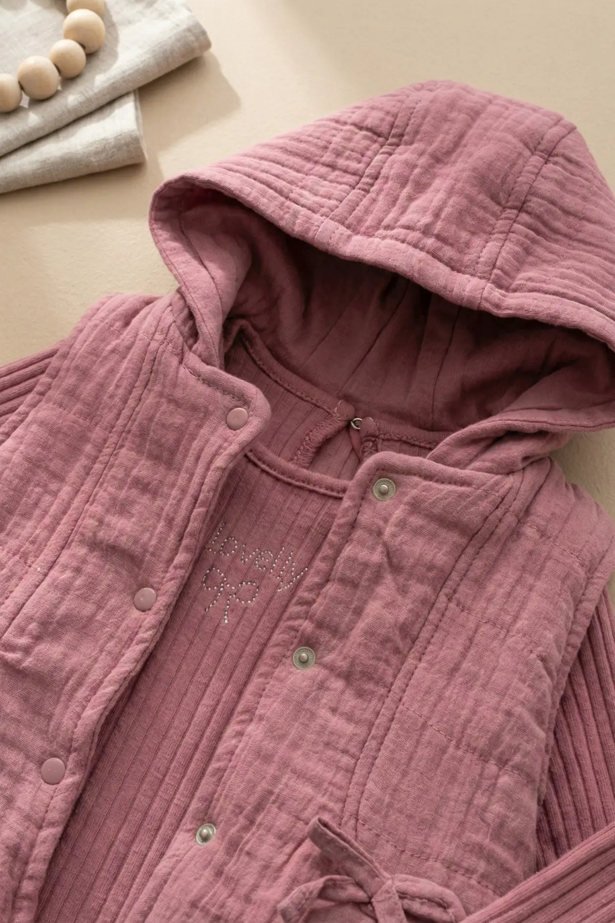 Yelekli Puanlı Mevsimlik Pamuklu Kız Bebek Takım