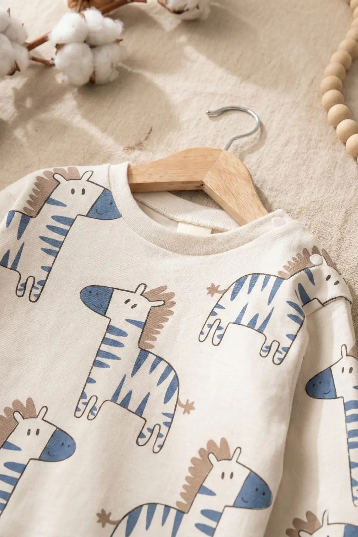 At Desenli % 100 Pamuk İnterlok 2li Erkek Bebek Takımı