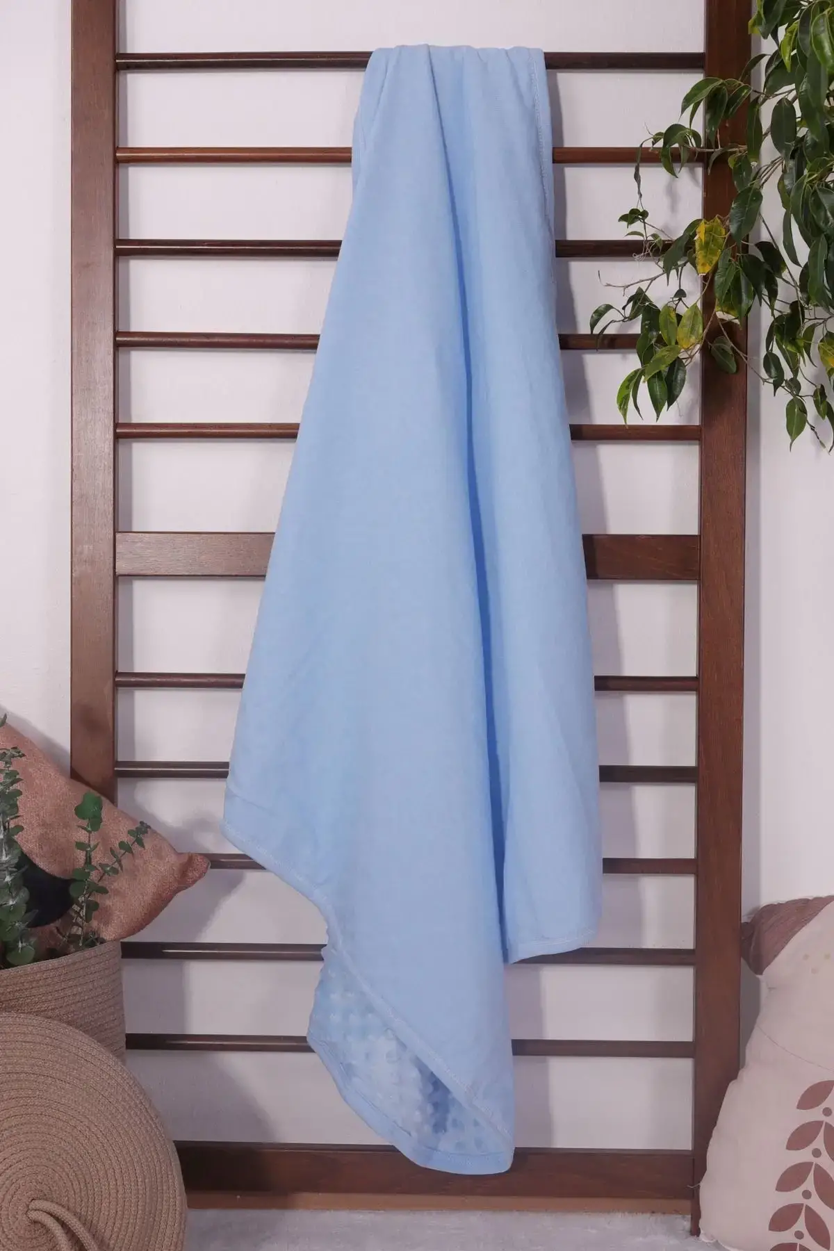 Biyeli Erkek Bebek Nohut Battaniye 80*80 Cm - Mavi