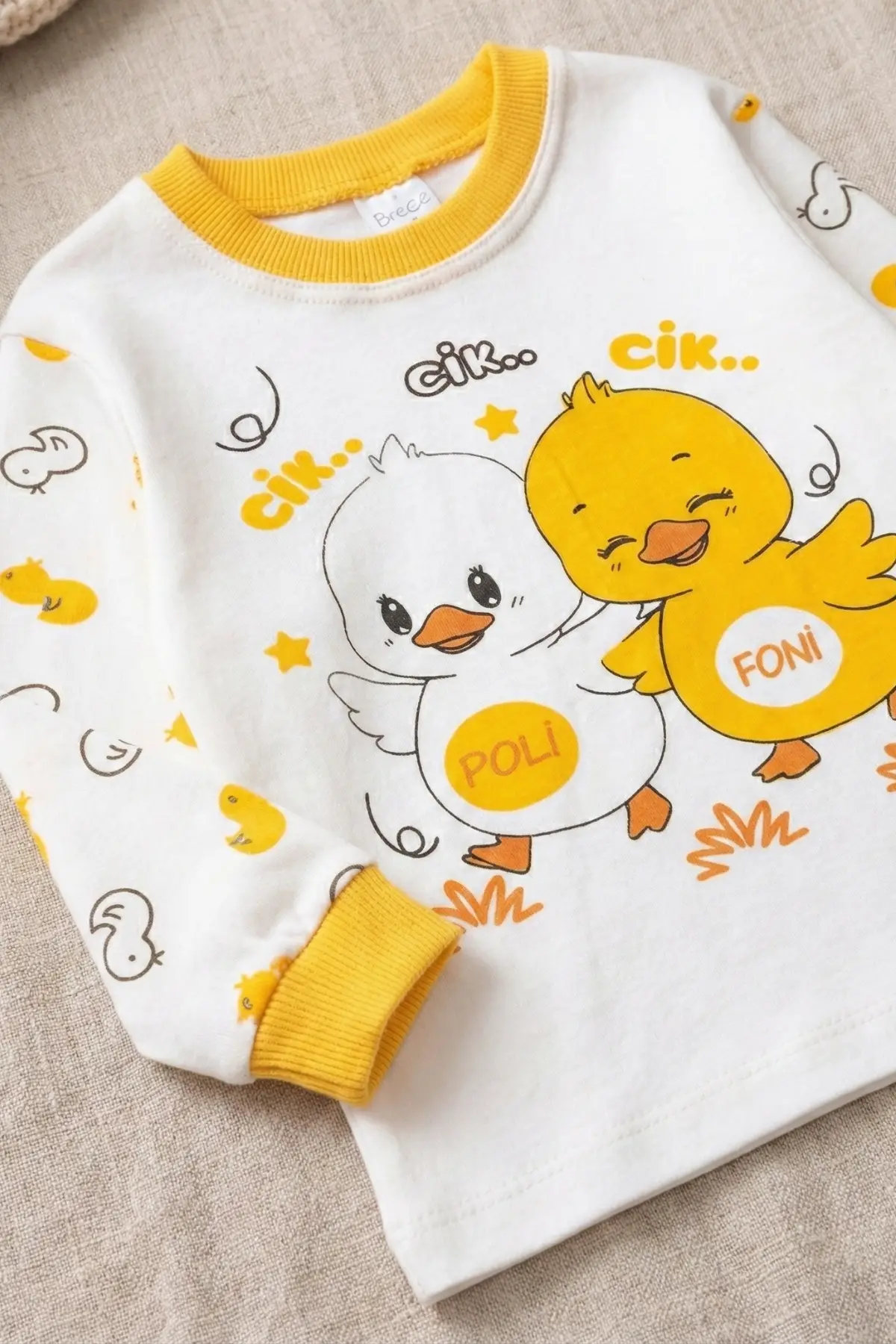 Civciv Desenli % 100 Pamuk Unisex Pijama Takımı