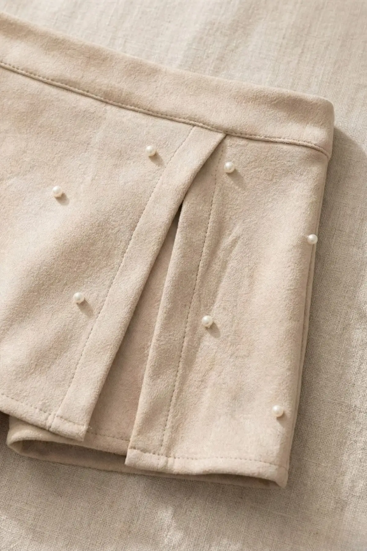 İncili Scuba Şort Etekli Uzun Kol Bodyli Kız Çocuk İkili Takım