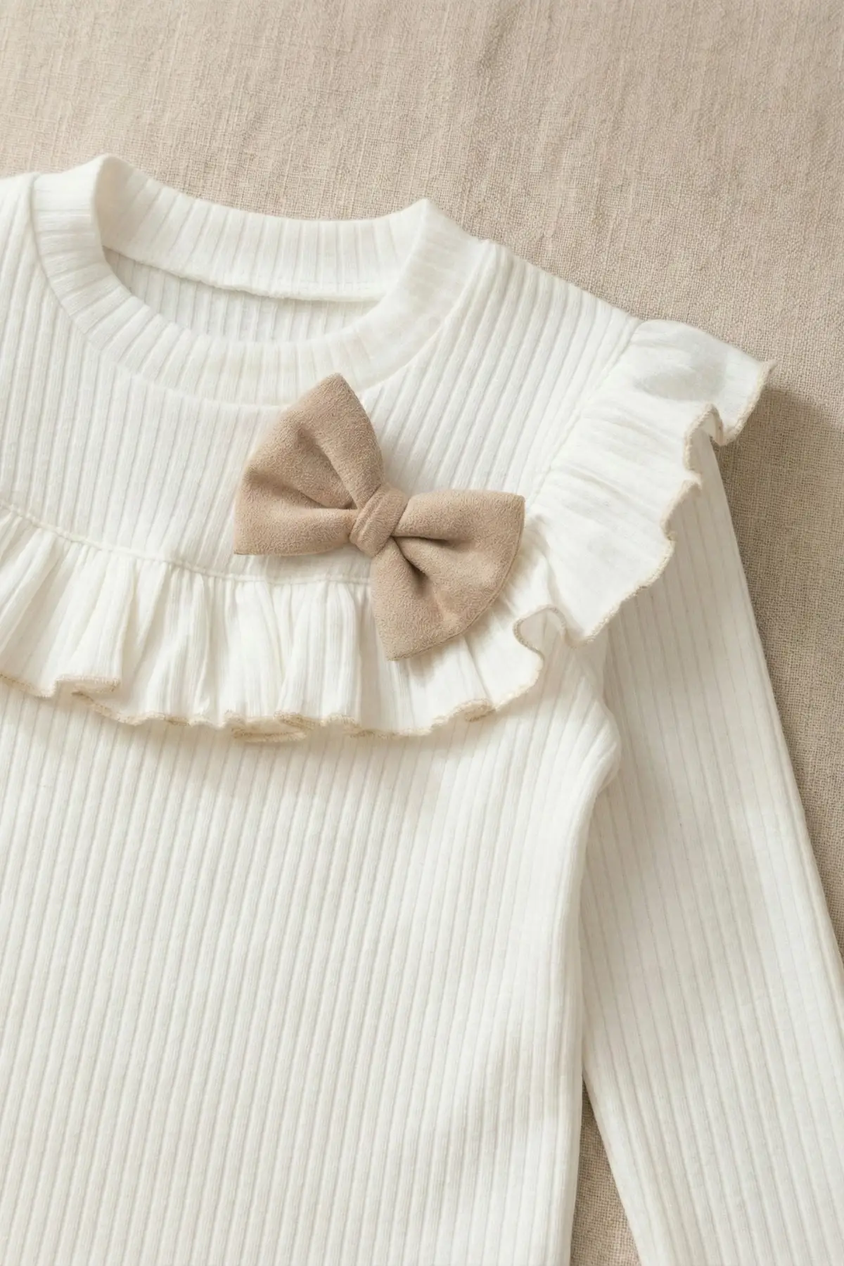 İncili Scuba Şort Etekli Uzun Kol Bodyli Kız Çocuk İkili Takım