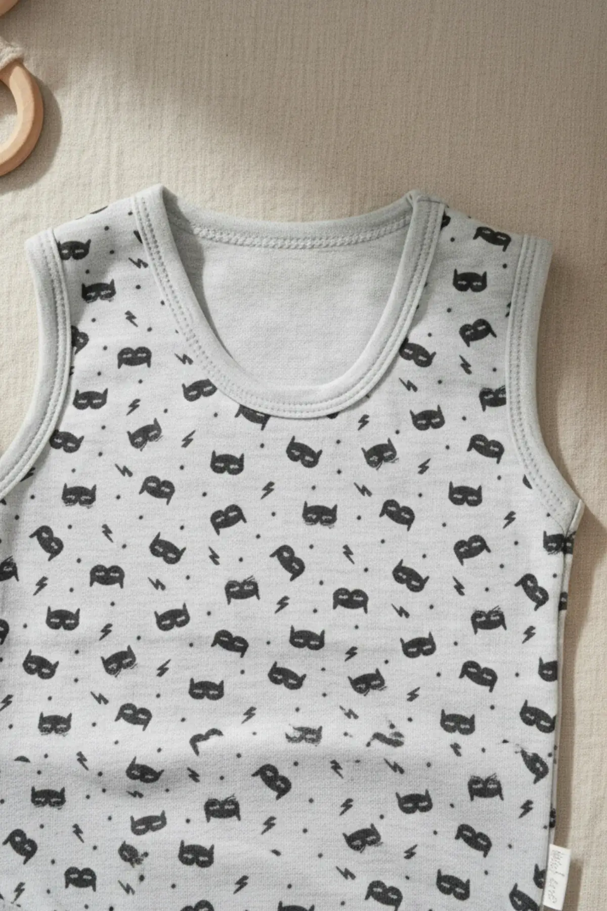 Maske Desenli Kolsuz % 100 Pamuk Erkek Çıtçıtlı Body