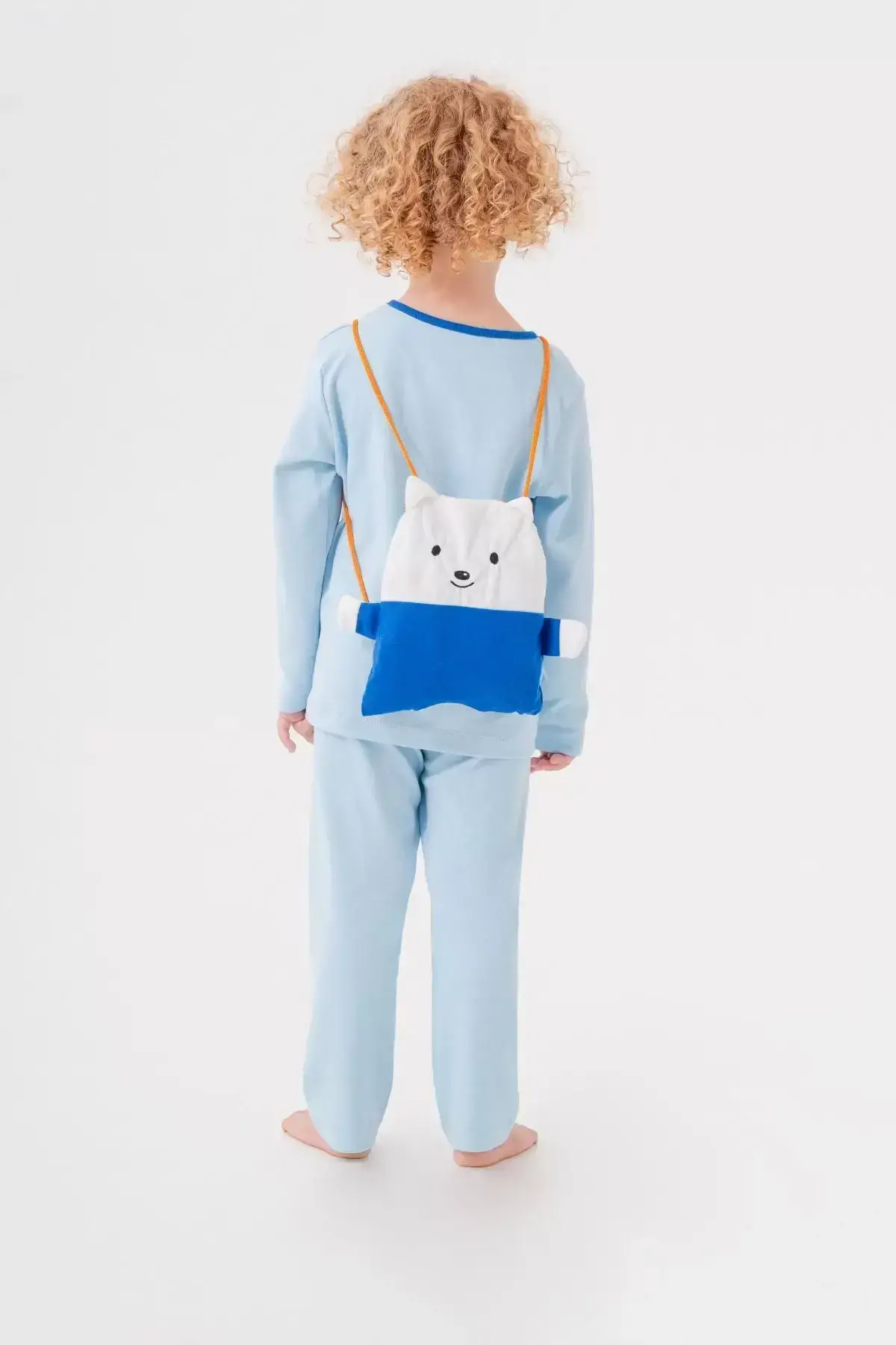 Süper Heros Çanta ve Maskeli % 100 Pamuk Erkek Çocuk Pijama Takımı