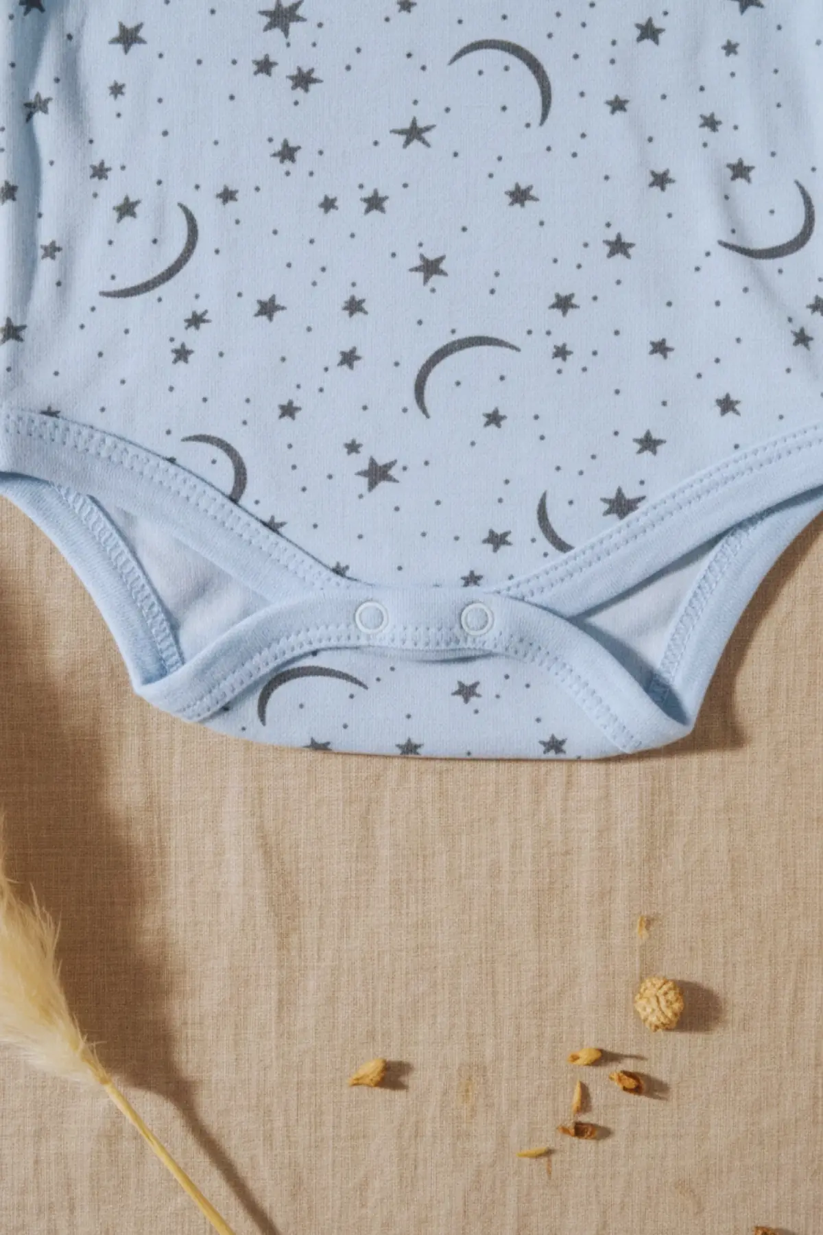 Yıldız Desenli Uzun Kollu % 100 Pamuk Erkek Çıtçıtlı Body