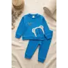 Ayıcık Nakışlı % 100 Pamuk 2li Erkek Bebek Takım