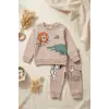 Clup Safari Desenli Mevsimlik 2li Erkek Bebek Takımı