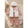 Kalp Desenli Yelekli Mevsimlik Kız Bebek Takım
