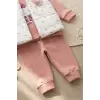 Kalp Desenli Yelekli Mevsimlik Kız Bebek Takım