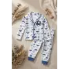 Araba Nakışlı % 100 Pamuk Yakalı Erkek Çocuk Pijama Takımı