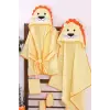 Aslan Figürlü 4 Parça Unisex Çocuk Bornoz Seti