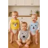 Bear Desenli 3lü Sıvı Geçirmez Bebek Mama Önlüğü 0-18 Ay - Sarı