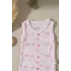 Bear Desenli Kolsuz % 100 Pamuk Kız Bebe Çıtçıtlı Body