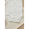 Bear Desenli Kolsuz Erkek Bebek Body %100 Pamuk