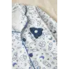Galaksi Roket Nakışlı % 100 Pamuk Yakalı Erkek Çocuk Pijama Takımı