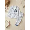 Galaksi Roket Nakışlı % 100 Pamuk Yakalı Erkek Çocuk Pijama Takımı