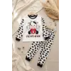 İnek Kalp Desenli % 100 Pamuk Unisex Pijama Takımı