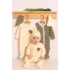 Leopar Desenli % 100 Pamuklu Kız Bebek 4lü Tulum Seti 0-6 Ay