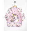 Unicorn Desenli Sıvı Geçirmez Uzun Kollu Unisex Bebek Mama ve Aktivite Önlüğü 6-24 Ay
