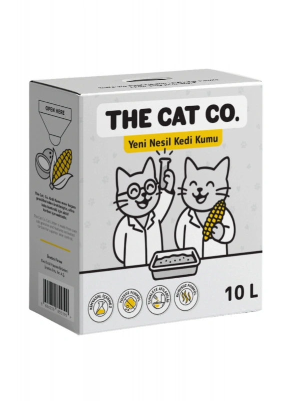 The Cat Co Aktif Karbonlu Mısır Koçanı Kedi Kumu 10 Litre