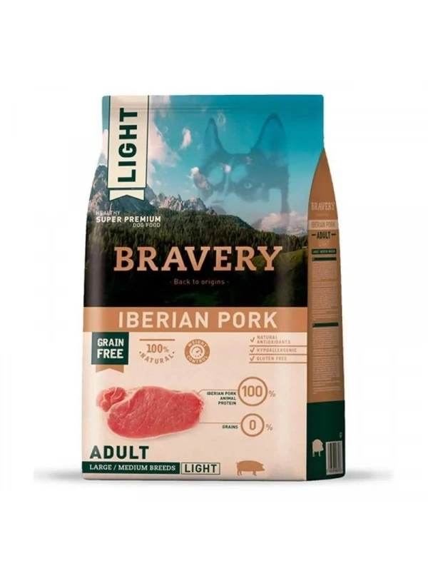 Bravery Tahılsız Iberya Domuzlu Light Büyük/Orta Irk Köpek Maması 4 Kg