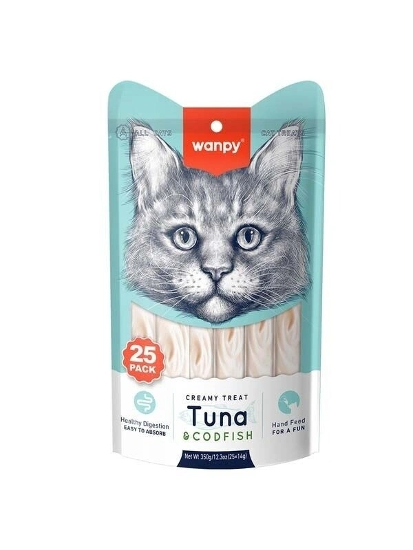 Wanpy Ton&Morina Balıklı 25-14 Gr Krema Kedi Ödülü