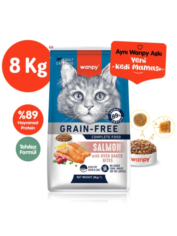Wanpy Tahılsız Somonlu Yetişkin Kedi Maması 8 Kg
