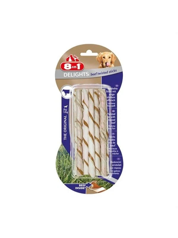 8İn1 Delights Biftekli Ağız Sağlığı İçin Burgu Kemik (10Lu) 55Gr