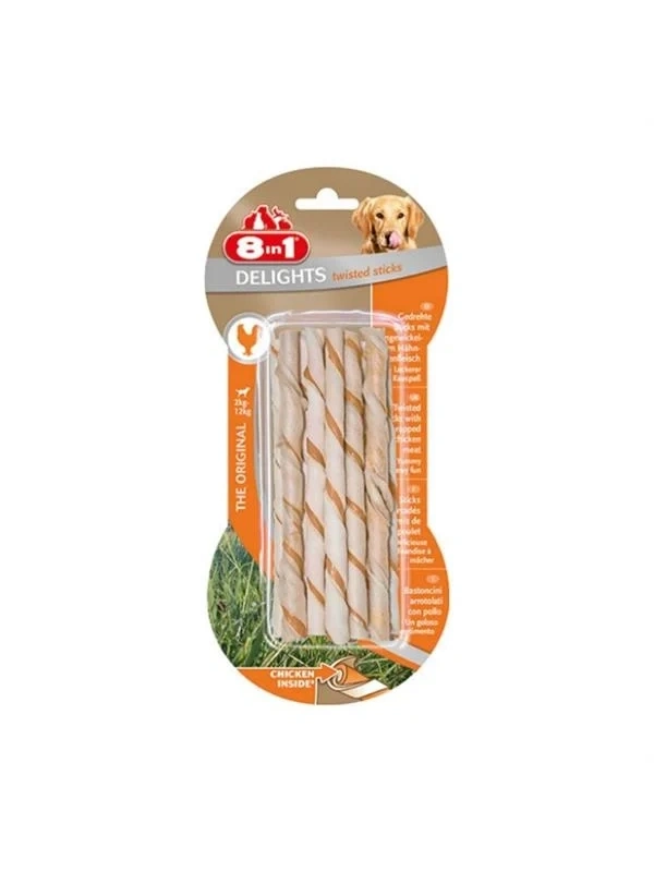 8İn1 Delights Bones Ağız Bakımı İçin Burgu Çubuk 55Gr (10Lu)