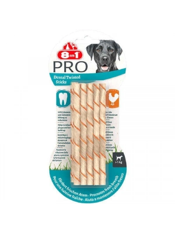 8In1 Delights Pro Dental Diş Sağlığı İçin Burgu Çubuk Köpek Ödül Kemiği - 55Gr