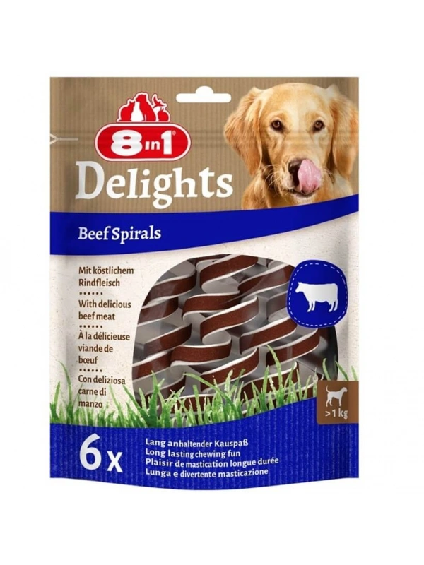 8In1 Smart Delights Beef Spirals Biftekli Burgu Köpek Ödülü 6Lı